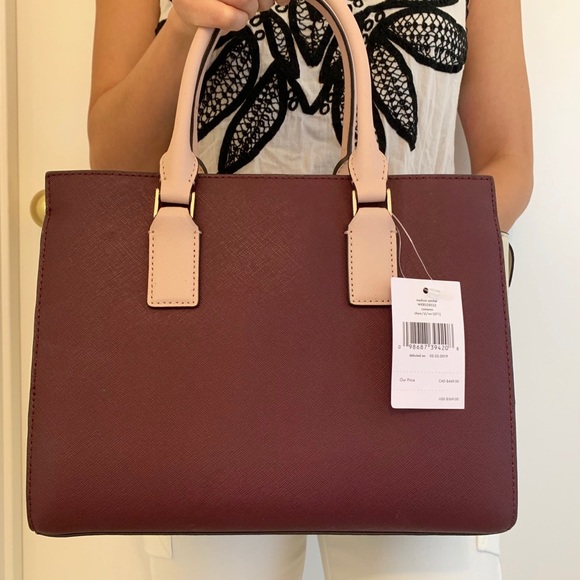 KATE SPADE CAMERON MEDIUM SATCHEL BAG CHERRYWOOD - Picture 2 of 7